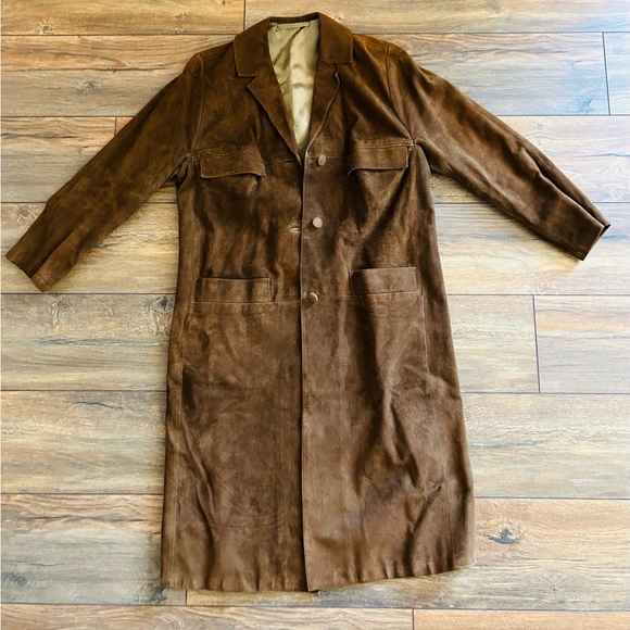 Vintage Trench Suede Jacket. 100% suede - Picture 2 of 5